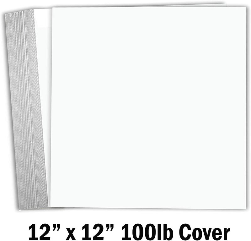Hamilco White Cardstock Scrapbook Paper 12x12 Heavy Weight 100 lb Cover Card stock â€“ 25 Pack - Image 2